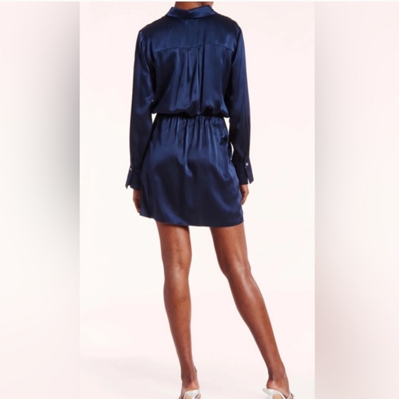 AMANDA UPRICHARD Silk Shelton Dress Blue XS - Picture 3 of 4